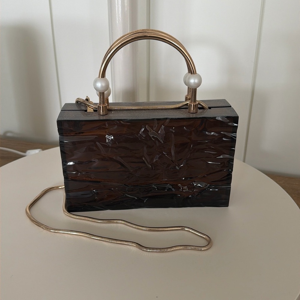 Brown acetate mini bag